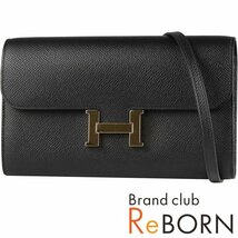 【美品 - 大変綺麗】エルメス/HERMES　コンスタンス トゥーゴー（ショルダーウォレット/二つ折長財布）　エプソン　ブラック　Y刻印_画像1