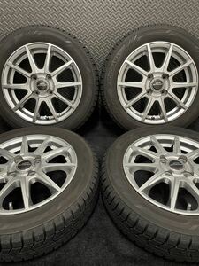 155/65R14 YOKOHAMA/ice GUARD iG60 21年製 SCHNEIDER 14インチ 4.5J＋43 100 4H スタッドレス 4本 アイスガード6 軽自動車 (8-C413)