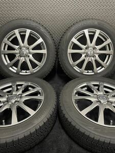 165/65R15 BRIDGESTONE/VRX2 22年製 T.R.G. 15インチ 4.5J＋45 100 4H スタッドレス 4本 ブリヂストン タフト ソリオ デリカD2 等 (9-C420)