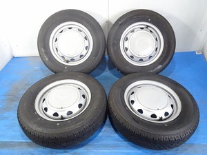 ★鉄★145/80R12 12x3.50B +36 4穴 100 中古タイヤ ホイールセット 4本 ノーマル【福島発 送料無料】FUK-D13862★夏