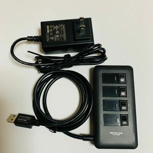 ★中古★ エレコム USB3.0 ハブ 4ポート ACアダプタ付 セルフ/バス両対応 マグネット付 個別SW U3H-S409S