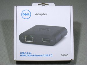 【未開封】DELL 純正 ノートPC用端子拡張アダプタ DA100 USB3.0接続 HDMI/VGA/LAN/USB2.0