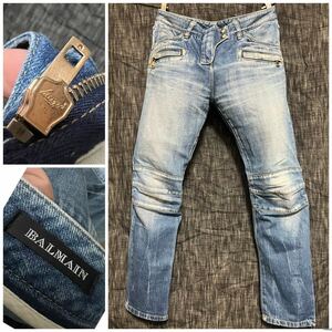 BALMAIN バルマン ランポジップ デニム　ジーンズ　インディゴ　38