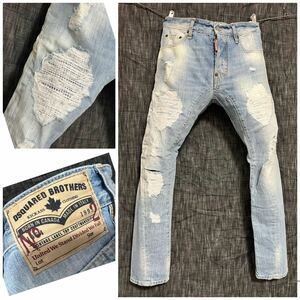 Dsquared2 Thai ti Biker повреждение обработка Denim 44 S джинсы 