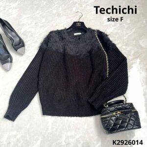 Techichi テチチ　ファーニット　ニット　ブラック　Fサイズ　長袖　冬服