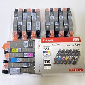 Canon キャノン 純正インク ６色マルチパック大容量BCL-351XL＋350XL 1箱・グレー XL４個・ブラックXL 6個・ブラック 2個 期限切れ 未使用