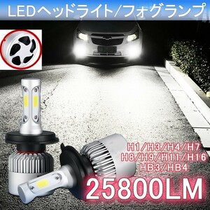 LEDヘッドライト　LEDフォグランプ　H4 HiLo H1/H3/H7/H8/H9/H11/H16JP/HB3/HB4 バルブ　白　ホワイト