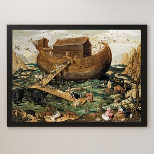 Art hand Auction Noah's Ark Arrived at Mount Ararat Painting Art Glossy Poster A3 Bar Cafe Classic Interior Religious Painting Icon Old Testament Christianity, residence, interior, others