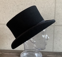 帽子 シルクハット トップハット TOPHAT ウール100% 秋冬 ハード 紳士帽 ブラック フェルトハット M 男女兼用 ブラック_画像10