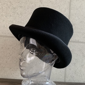 帽子 シルクハット トップハット TOPHAT ウール100% 秋冬 ハード 紳士帽 ブラック フェルトハット M 男女兼用 ブラックの画像5