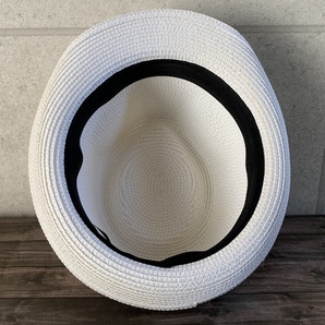 帽子 大きいサイズ ストロー 中折れ ハット ブレード BIGサイズ 折り畳み XL BIGサイズ 新品 ストローハット 白 ダイヤトップの画像5