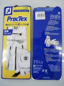 送料無料◆フットジョイ:PracTex◆２枚◆新品◆２３cm◆右利き（左手に装着）◆白◆合成皮革◆税込即決