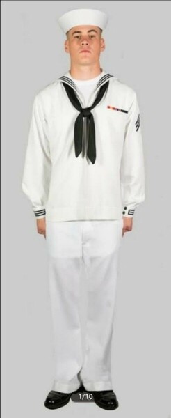 【米軍放出品】ドレス白色制服 ★３点セット★ 帽子、下着、ベルト