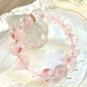 【限定セール】桜ロードナイトシリカ 大玉 天然石ブレスレット パワーストーン 数珠