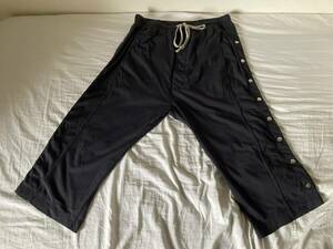 19ss RICK OWENS DRK SHDW PUSHER PANT サイド ボタン プッシャー パンツ　サイズ　ネイビー mリックオウエンス　ダークシャドウ