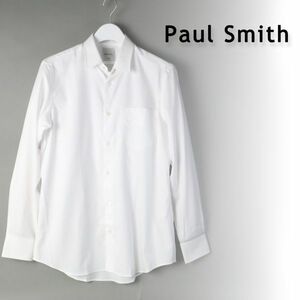 312a 新品 Paul Smith ポールスミス マイクロヘリンボーン ドレス シャツ メンズ 長袖 シャツ ホワイト 223205 M