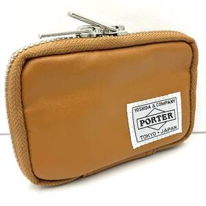 [K] unused beautiful goods PORTER Porter key case 6 ream made in Japan leather manner leather Brown tea color key inserting small articles [3598]T