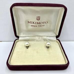 【K】MIKIMOTO ミキモト パールイヤリング K14WG 真珠 ホワイトゴールド 14金 保管品 冠婚葬祭 アクセサリー【4529】Tの画像1