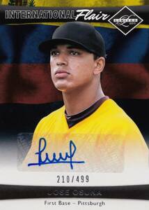 【ホセ・オスナ】直筆サインカード 東京ヤクルトスワローズ 2011 PANINI INTERNATIONAL FLAIR JOSE OSUNA AUTO #検索 TOPPS BBM EPOCH