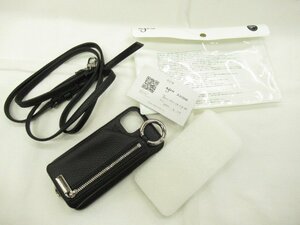 ajew エジュー 美品 iPhone X XS 11Pro用 ジップポケットとストラップ付 レザースマホケース AJ02-003-08 定価8800円★ネコポス可能★o0141