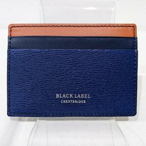 【44981】1円～ 美品 BLACK LABEL CRESTBRIDGE ブラックレーベル クレストブリッジ カードケース 定期入れ ネイビー×オレンジ 箱有りの画像2