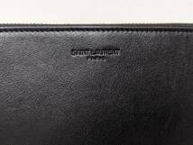 【45165】1円 SAINT LAURENT サンローラン YSL クラッチバッグ SMOKING.FOREVER スモーキングフォーエバー セカンドバッグ ポーチ 黒_画像2