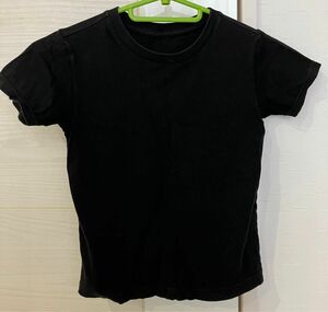 ユニクロ UNIQLO Tシャツ 半袖 半袖Tシャツ ブラック 110cm キッズ クルーネック 無地 黒色