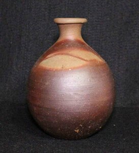 [j87]焼締め　花器　信楽焼　備前焼か　12cm 小瓶　VASE