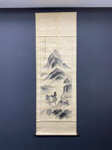 【模写】【一灯】vg7406〈吉嗣拝山〉山水画賛 絖本 文人画家 福岡の人 明治時代 左手拝山