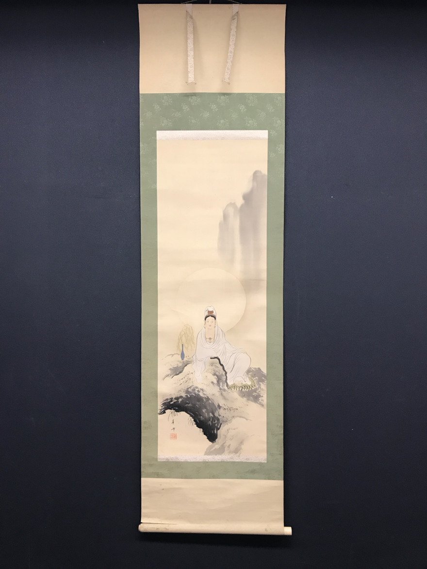 [Kopie] [Ein Licht] vg7626(Huaho)Buddhistische Malerei Weißgewandete chinesische Malerei von Willow Kannon, Malerei, Japanische Malerei, Person, Bodhisattva