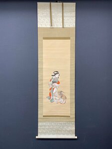 Art hand Auction [Ein Licht] vg7829 Ukiyo-e schöne Frau mit einem Hund, Malerei, Japanische Malerei, Person, Bodhisattva