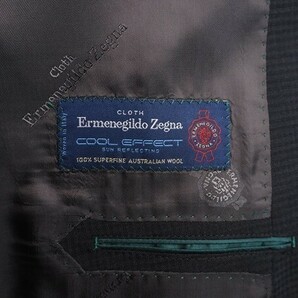 新品17.3万円 大手百貨店扱い 春夏『Ermenegildo Zegna ゼニア COOL EFFECT 伊製生地』ウール100% チェック柄 スーツYA6濃灰(C) 1505251の画像6