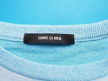 新品定価1.4万円 COMME CA MEN コムサメン カラーバック 半袖ニットソー/Tシャツ M水色(23) 34KP06_画像4