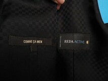 新品定価2.2万円 COMME CA MEN コムサメン『REDA ACTIVE イタリア製生地』ウールギャバジン ジレ/ベストLL黒(05) 01VW01_画像5