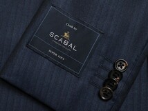 新品20.6万円 大手百貨店扱い 日本製 秋冬『Scabal スキャバル 英国製生地』艶感 ウール100% ヘリンボーン織柄 スーツA7青(F) 1206261_画像5