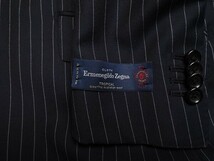 新品17.3万円 大手百貨店扱い 春夏『Ermenegildo Zegna ゼニア TROPICAL 伊製生地』ウール100% ストライプ スーツYA6紺(B) 1503451_画像7