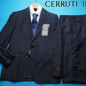 新品10.8万円 大手百貨店扱い 日本製 秋冬『CERRUTI チェルッティ 伊製生地』ウール100% ウインドペン柄 スーツA7紺(B) 1208261の画像1