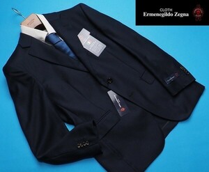 新品12.9万円 大手百貨店扱い 春夏『Ermenegildo Zegna ゼニア SHANG 伊製生地』シルク混ウール ホップサック ジャケットA7紺(B) 3552260