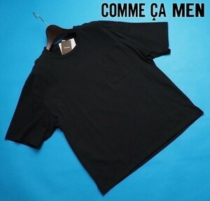 新品定価1.2万円 COMME CA MEN コムサメン 日本製 肉厚天竺 オーバーサイズ プレーンＴシャツ L黒(05) 42TW02 １点物