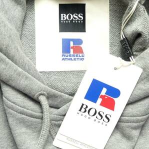 通年物36,000円新品HUGO BOSSヒューゴ・ボス★BOSS×RUSSELLコレクション「レトロ・アメリカーナ」グレーフーディー【欧米XL＝日本XXL～3XLの画像7