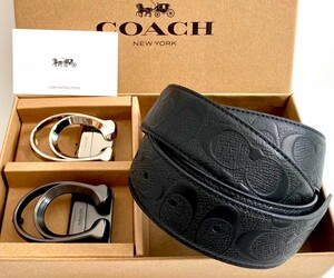 COACH　コーチ　新品　リバーシブル　シグネチャー　バックル２点　フリーサイズ　社会人　ビジネス　新品未使用