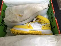 【未使用】 Off-White Nike Air Force 1 Mid SP LTHR White and Varsity Maize 28cm US10 DR0500-101_画像5