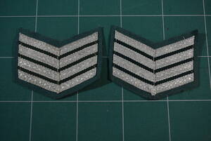 Qm174 Vintage East German Police Service Stripe 4 Insignia Green 東ドイツ警察 ストライプ 記章 2枚 ゆうメール