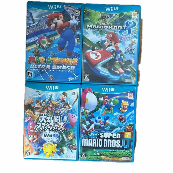 WiiU ソフト 4本セット スマブラ 大乱闘スマッシュブラザーズ マリオテニス スーパーマリオ マリオカート8