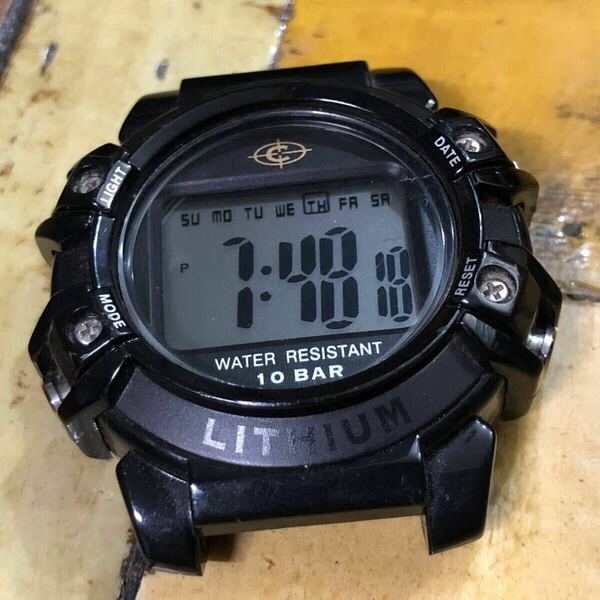 【即決/送料無料】 J-AXIS CYBEAT デジタルウォッチ ブラック サンフレイム社 中古腕時計 ベルト欠品 訳あり