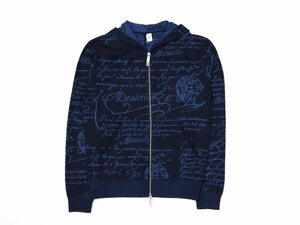 ベルルッティ スクリット ジップアップ パーカー ネービー サイズXL Berluti R23KZL01 004 N40 COLD NIGHT BLUE 新品