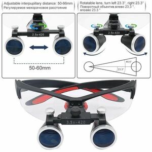 BI005:識別された双眼拡大鏡2.5x 3.5x超軽量ルーペ320-420 拡大鏡