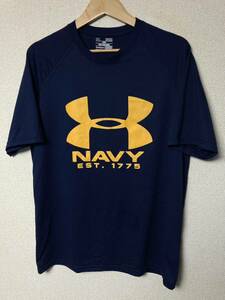 US NAVY　アメリカ軍　海軍　半袖　コットン　Tシャツ　　アンダーアーマー　エルサルバドル製　MDサイズ　ARMY 米軍