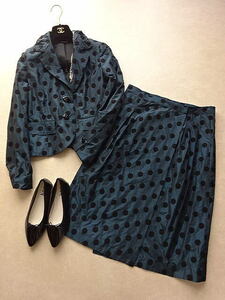 Satomi Miya(miyasatomi) flocky print formal setup suit size 40