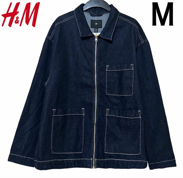 新品 H&M デニムジャケット インディゴブルー M